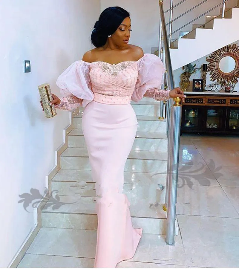 Nigerian lace long sleeve evening gown with zipper back and sweep train  hemline from Dhgate Evening Dresses - price 93.12