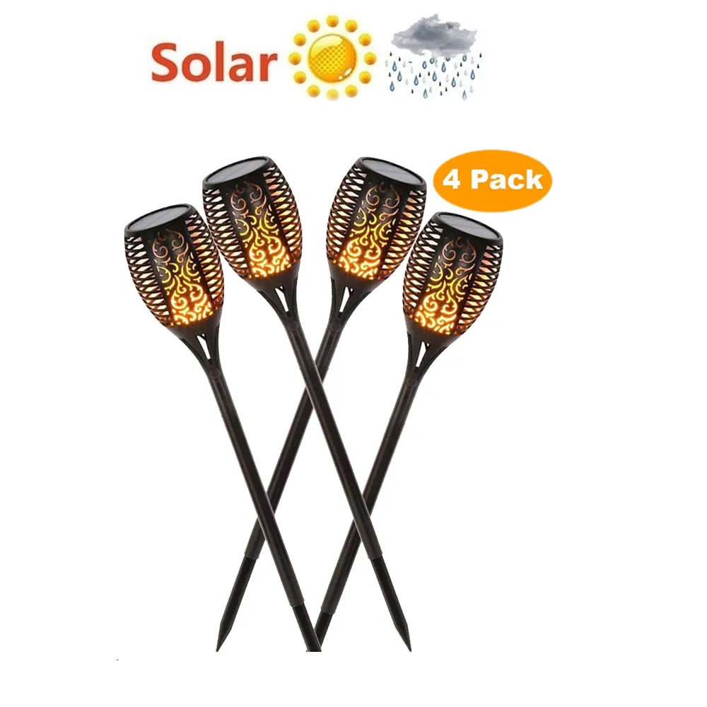 Solar LED Flame Lamps Waterproof Romantic Flicker Effect Torch Lights Fire Light Bulbs Outdoor Lawn Garden Decoration Solar LED Flame Lamps Waterproof Romantic Flicker Effect Torch Lights Fire Light Bulbs Outdoor Lawn Garden Decoration