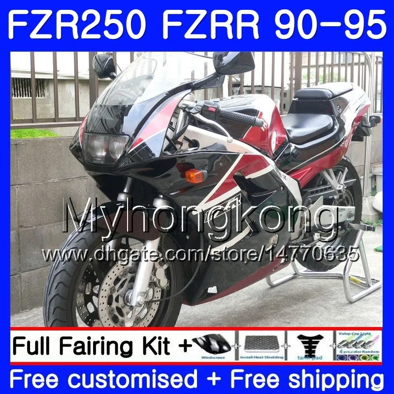 FZRR Für YAMAHA FZR-250 FZR 250R FZR250 90 91 92 93 94 95 250HM.1 Werksschwarzes FZR 250 FZR250R 1990 1991 1992 1994 1994 1995 Verkleidungsset