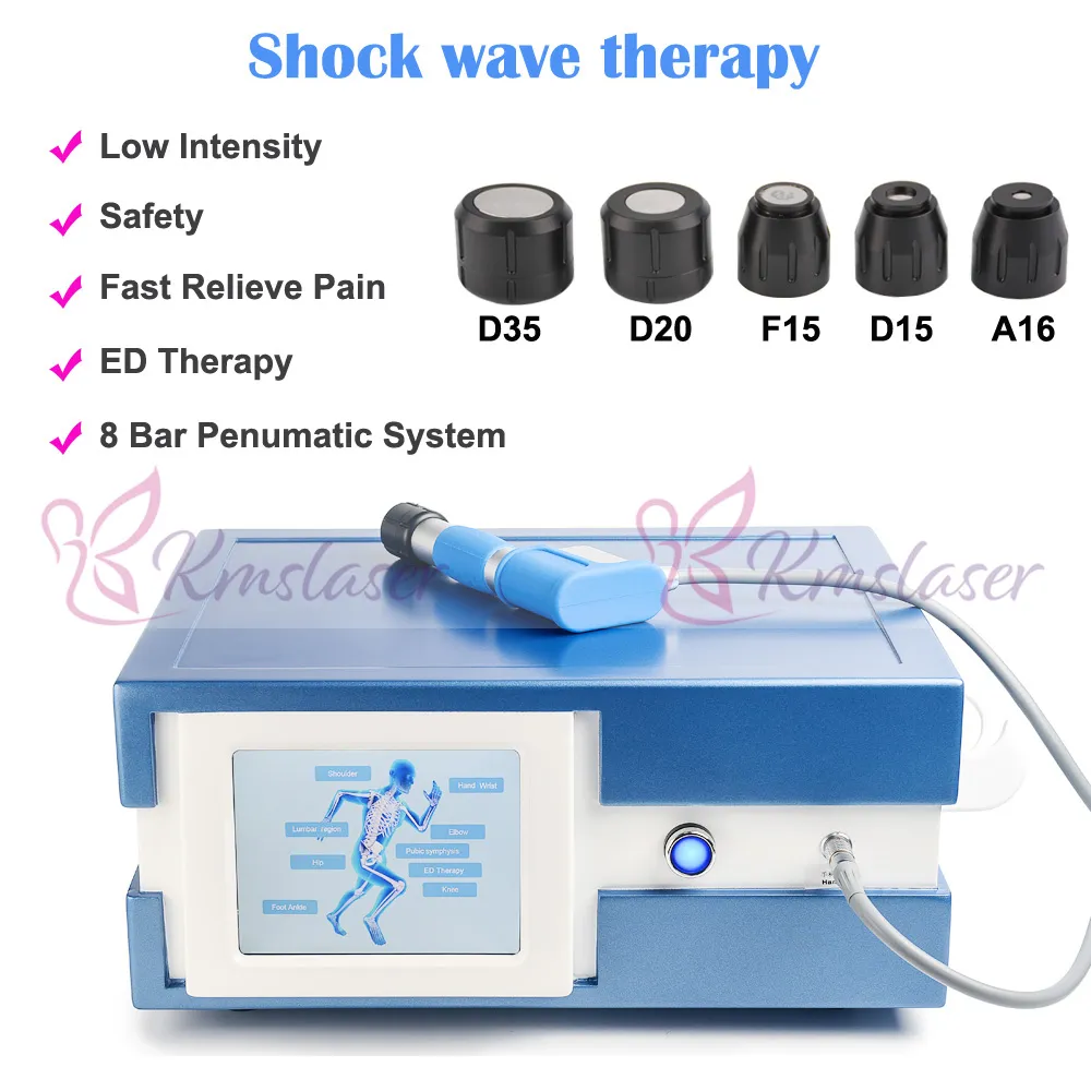 Thérapie par ondes de choc de la machine à ondes de choc de 8 bars pour le traitement de dysfonctionnement de soulagement de la douleur ED