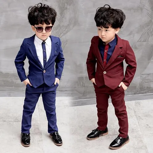 Fashion-Children Suit 3 pcs(Jackets Blazer+Pants+Shirts) Baby Boys Suits Kids Blazer Boys Formal Suit For Wedding Boys Clothes Set