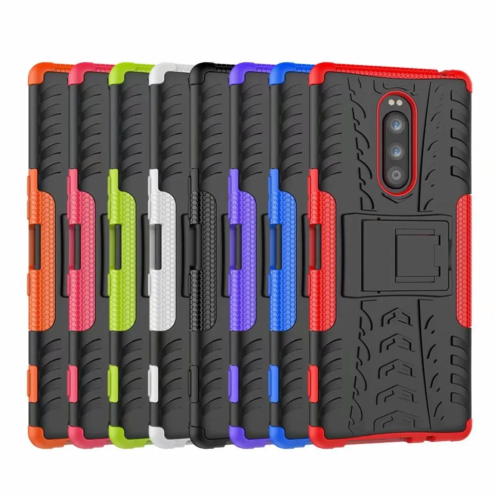 2 in 1 Hybrid KickStand Impact Rugged Heavy Duty TPU+PC CASE Cover for Sony Xperia XZ3 XA3 XZ4 XZ4 MINI L4 160pcs/lot