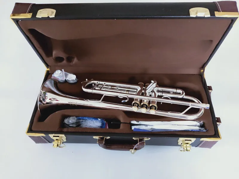 New Bach Trompette meilleure qualité LT197S-99 Trumpet B Flat Argent Plaqué professionnelle Trompette Instruments de musique avec étui