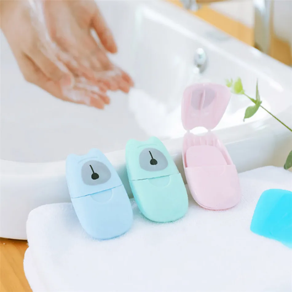 Portable Washing Hand Wipes Bath Travel Scented Slice Sheets Foaming Box Paper Soap Wholesale Drop Shipping Colorful