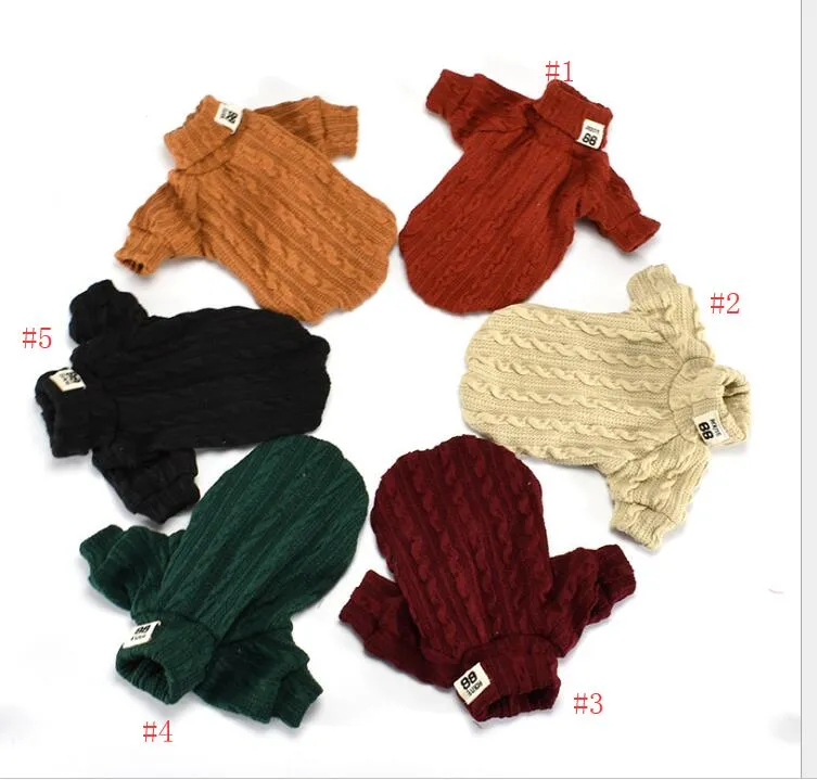 6 Couleurs Chien Pull À Col Roulé Outwear Pet Chiot Vêtements Hiver Chaud Puggy Vêtements Chien Pull En Tricot Vêtements Pet Outfit AAA821 p