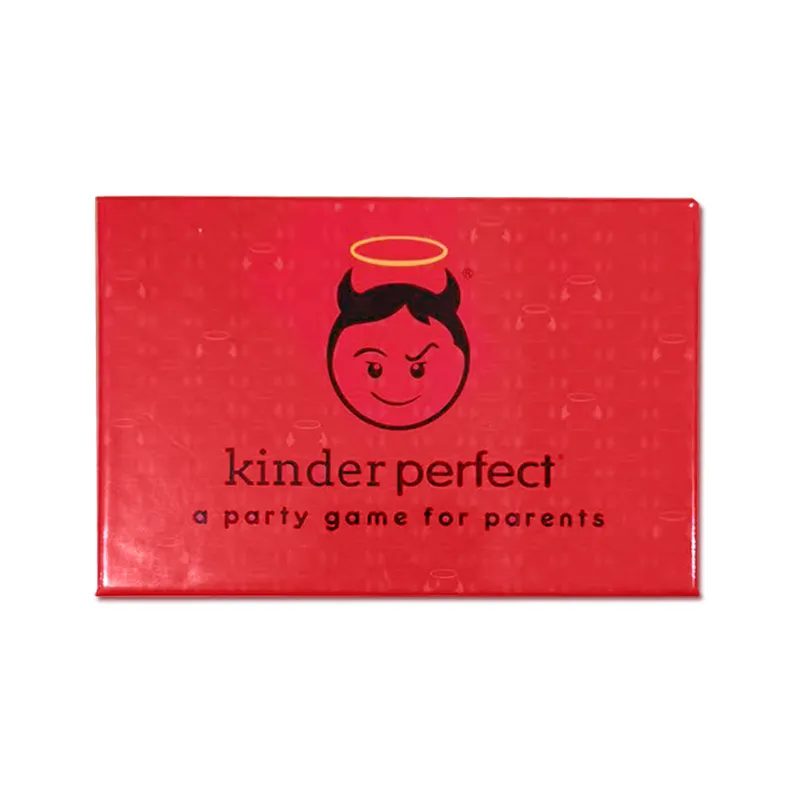 KinderPerfect L'esilarante gioco di carte per feste dei genitori Kinder Perfect è il nuovo gioco di carte per feste per adulti ispirato a fantastici genitori