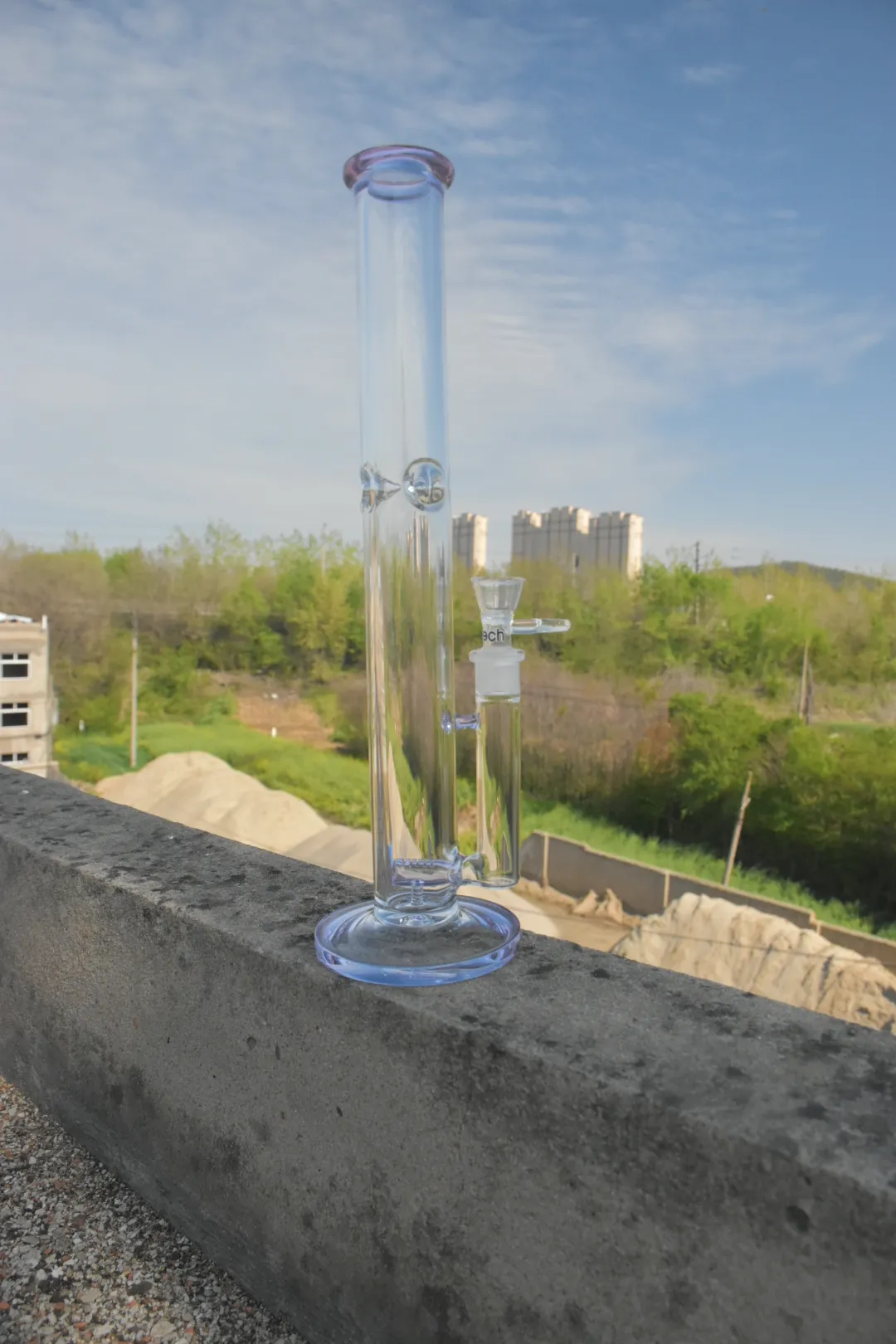 Clear Beaker Button Bong, Carta Glass Hookah, 18mm staw, Witamy na zamówienie