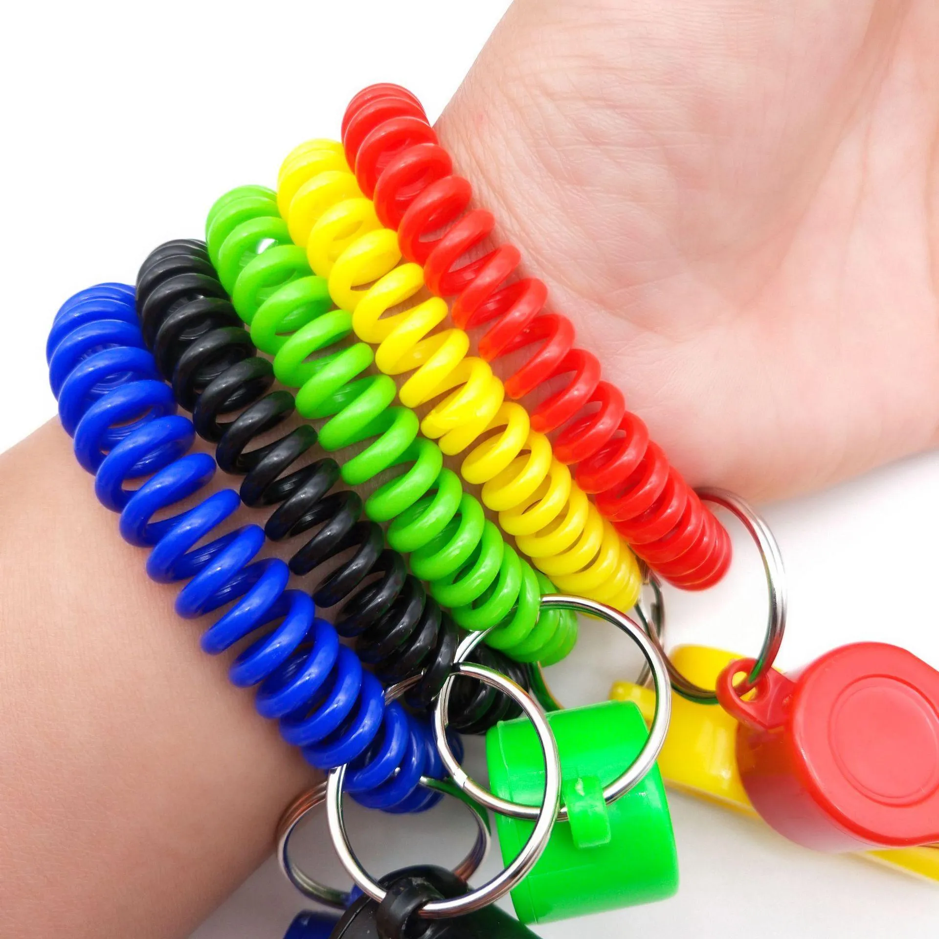 Wrist Keychain Flexible Spiral Bracelet Keychain Ring Wrist - Temu Australia