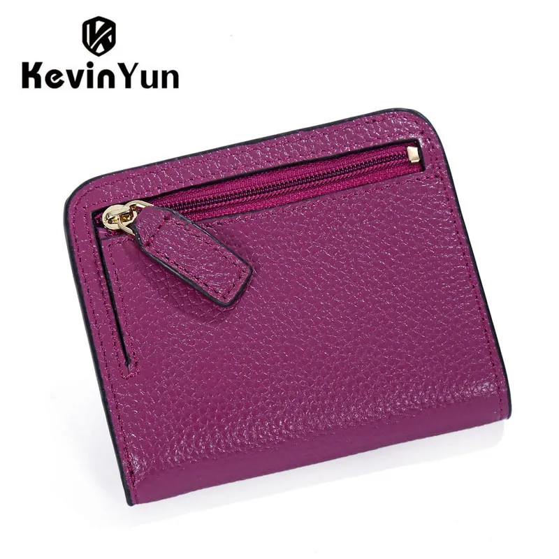 Kevin Yun Designer Brand Fashion Split Leather Women Wallets Mini Purse Lady Small Leather Wallet With Coin Pocket Y19052302