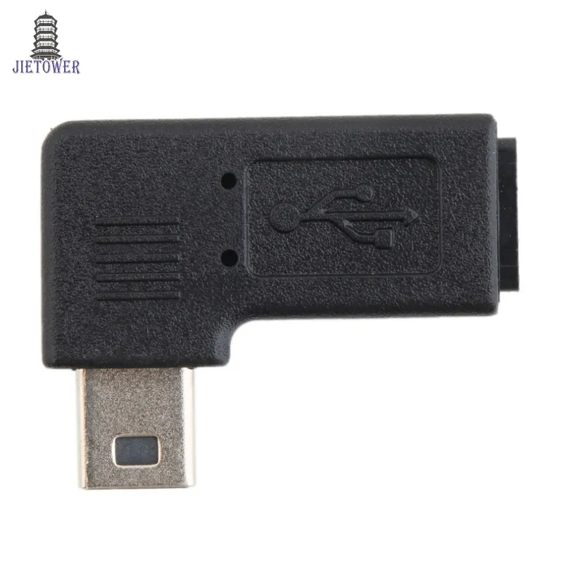 USB 마이크로 5 핀 여성 - 미니 5pin 남성 90도 각도 오른쪽 어댑터 변환기