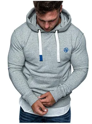 2019 autumn and winter new fashion men`s solid color hooded sweater sports hoodie casual jacket WGWY145