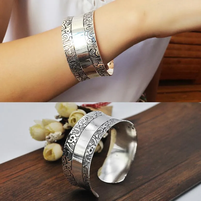 Fashion-r jewelry lacework bracelets cuff wide open ethnic symmetry bracelets for women hot fashion free of shipping