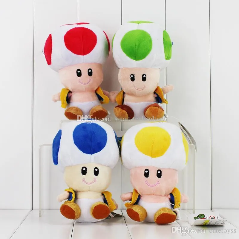 Good Super Mario Brothers Mushroom Plush TOAD Plush Toy 16cm  Yellow,Green,Blue,Red Toad Dolls Plush Toys From Goodboystore, $3.12