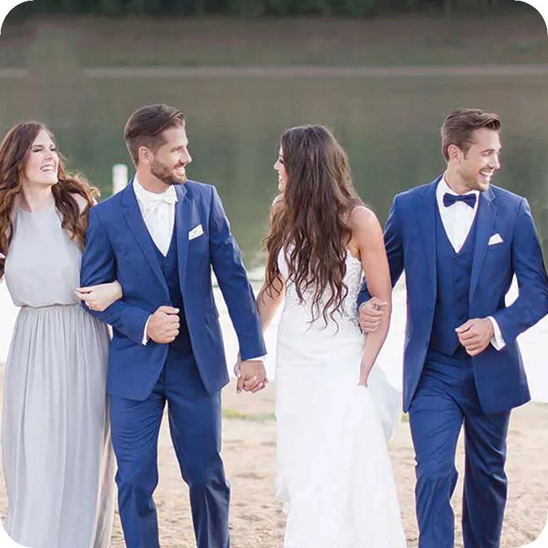 Blue suit sales wedding guest