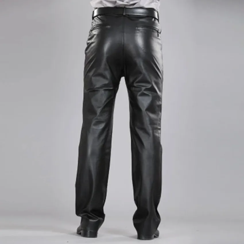 Plus size genuine leather pants store
