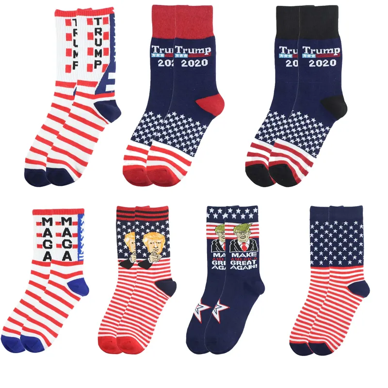 Criativas Trump Socks Faça América grande Novamente bandeira nacional das listras das estrelas Meias engraçado Mulheres Casual Homens Algodão Meias frete grátis DHA82