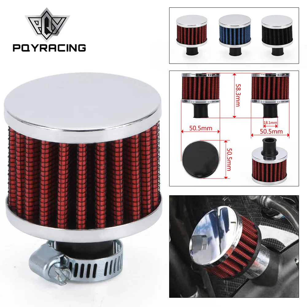 Universal 12mm 25mm Car Air Filter for Motorcycle Cold Air Intake High Flow Crankcase Vent Cover Mini Breather Filters PQY-AIT12