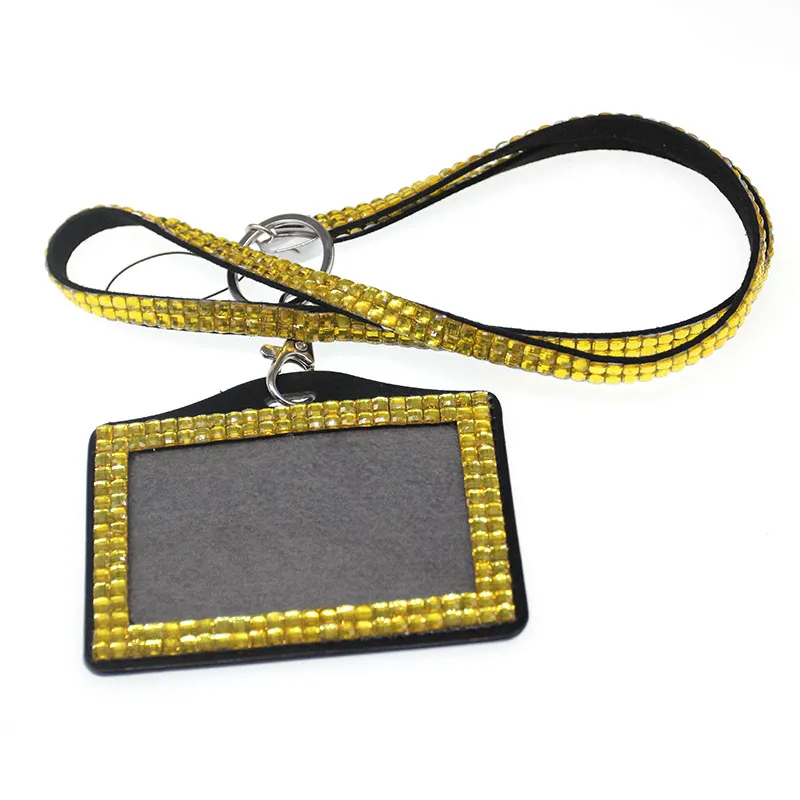 Bank Credit Card Holders PU Leather Neck Strap Card Bus ID holders candy colors Identity badge with lanyard wholesale