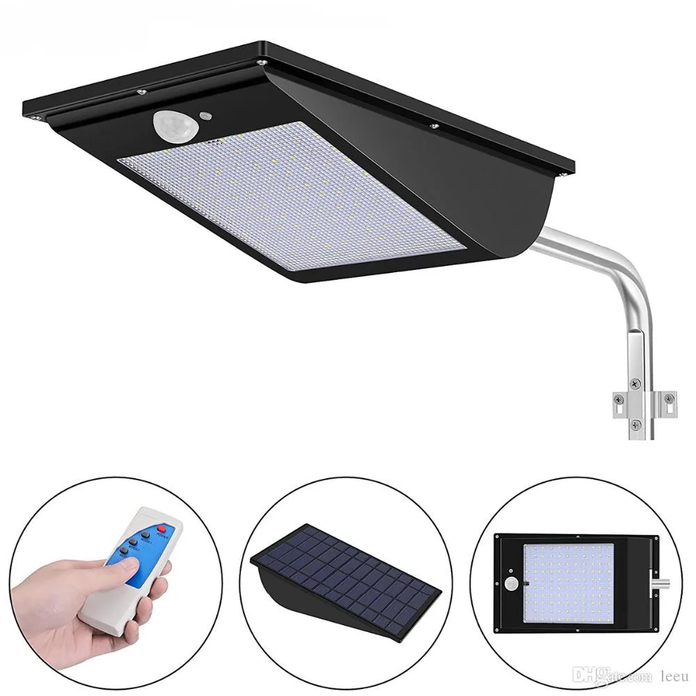 Luzes solares de parede solar de 11000mAh Outdoor LED 110 Luzes de movimento LEDs Sensor Super Bright Security Night Flood Light com controle remoto de 3 modos