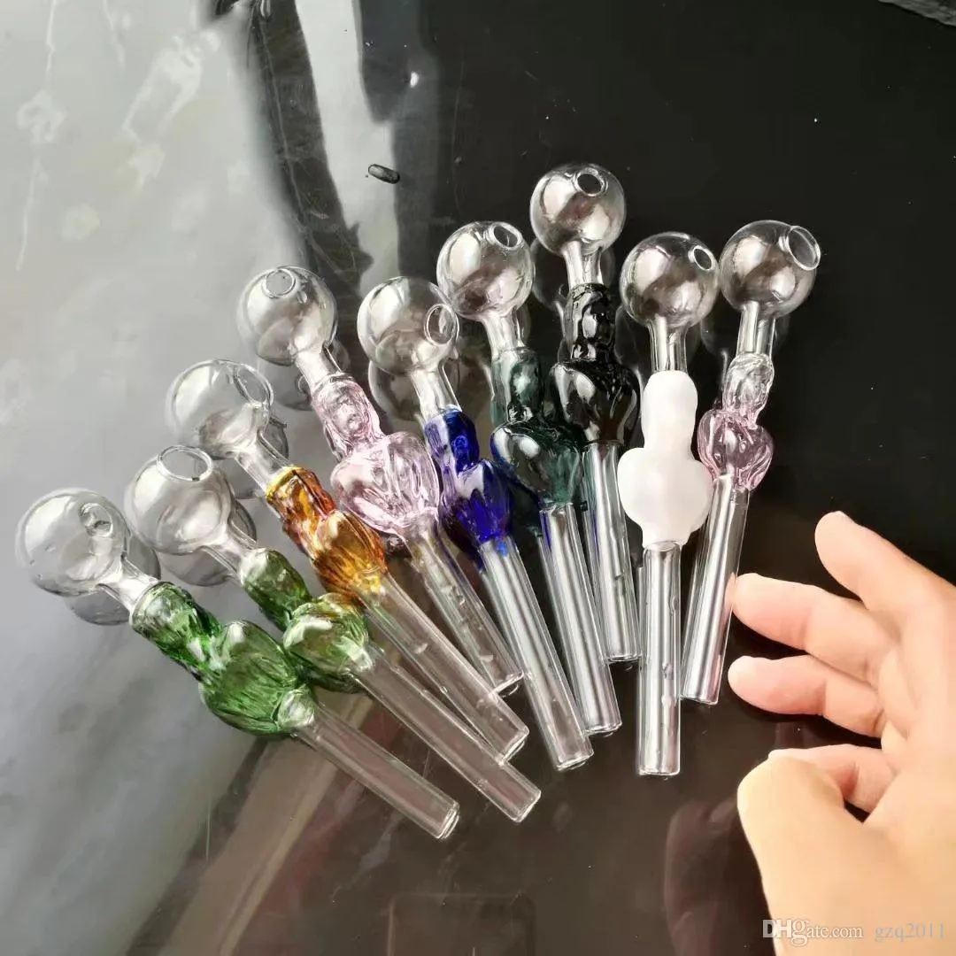 Pot brûlant droit de beauté de couleur ﾠ, accessoires de bongs en verre en gros, fumer des conduites d'eau en verre,