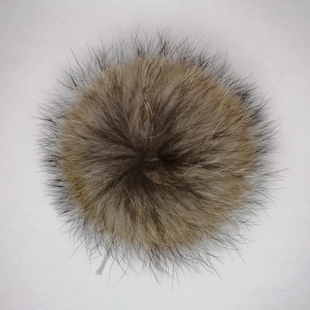 15 cm real bulk fuzzy raccoon fur pompom accessories ball for hat/beanie decoration free and fast express