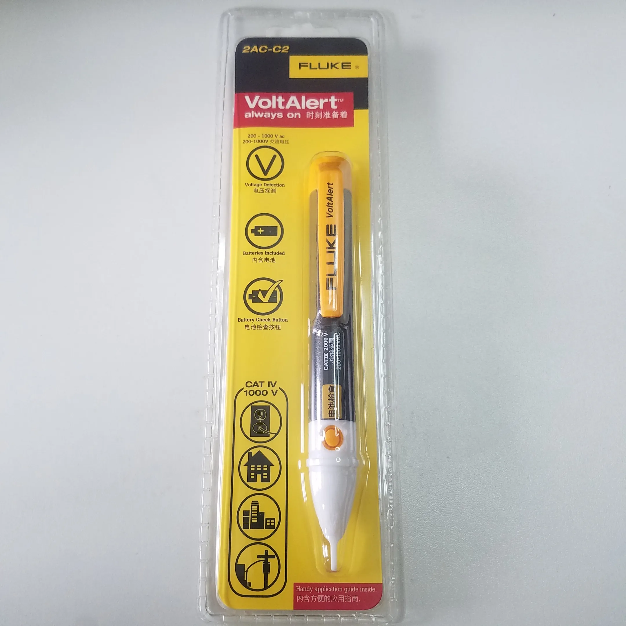 Fluke 2ac-C2 Voltalert Non Contact Voltage Detector Tester Tester Pen 200-1000V282W