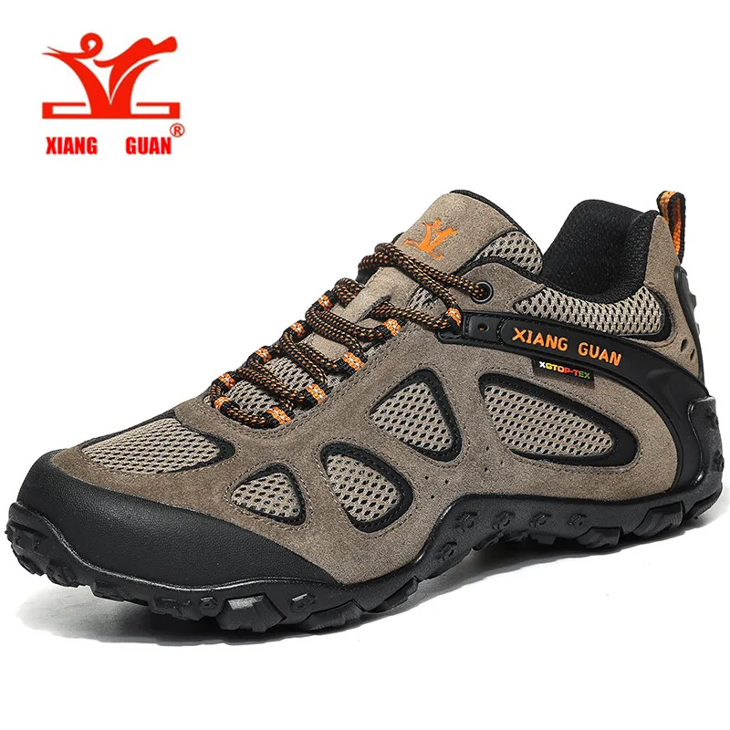 XIANG GUAN Men Hiking Shoes Waterproof Leather Shoes Climbing Fishing Shoes New Popular Outdoor Men High Top Winter Boots