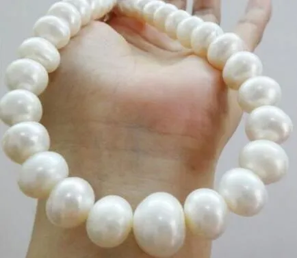 Free Shipping >>>> hot sell 12-14MM natural freshwater white pearl necklace 14K gold brooch
