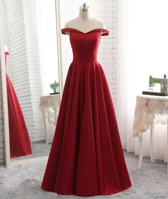 dark red long dress