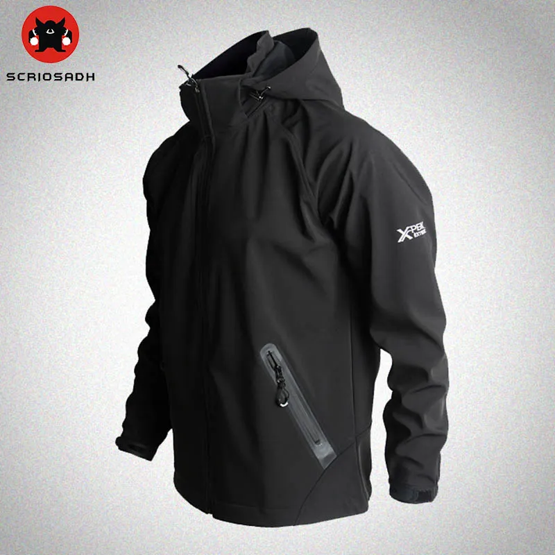 Utomhussport Softshell Jackor Mesh Beskabel vindtät vattentät jacka camping vandring män fleece jacka jacka