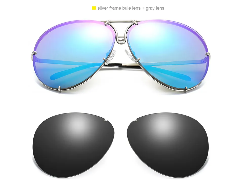 Vente en gros-Hot Fashion 2019 interchangeables 8478 lunettes de soleil femmes teintées à la mode lunettes de soleil hommes verres remplaçables Gozluk tmall