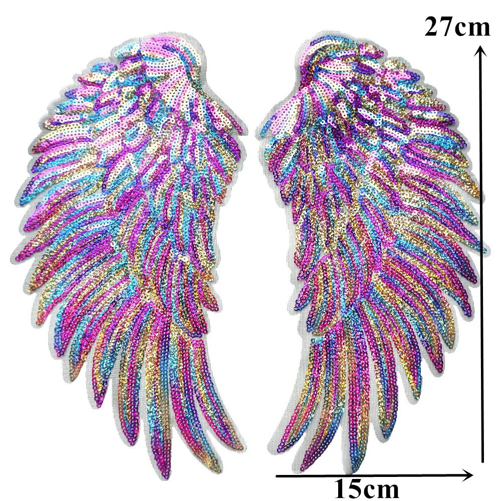 Alas De Ángel De Plumas De Lentejuelas De Arcoíris Dorado Y Plateado,  Parches Para Coser Y Planchar De 33CM Para Vestido, Jeans, Camisa, Apliques  De Decoración DIY De 7,6 €