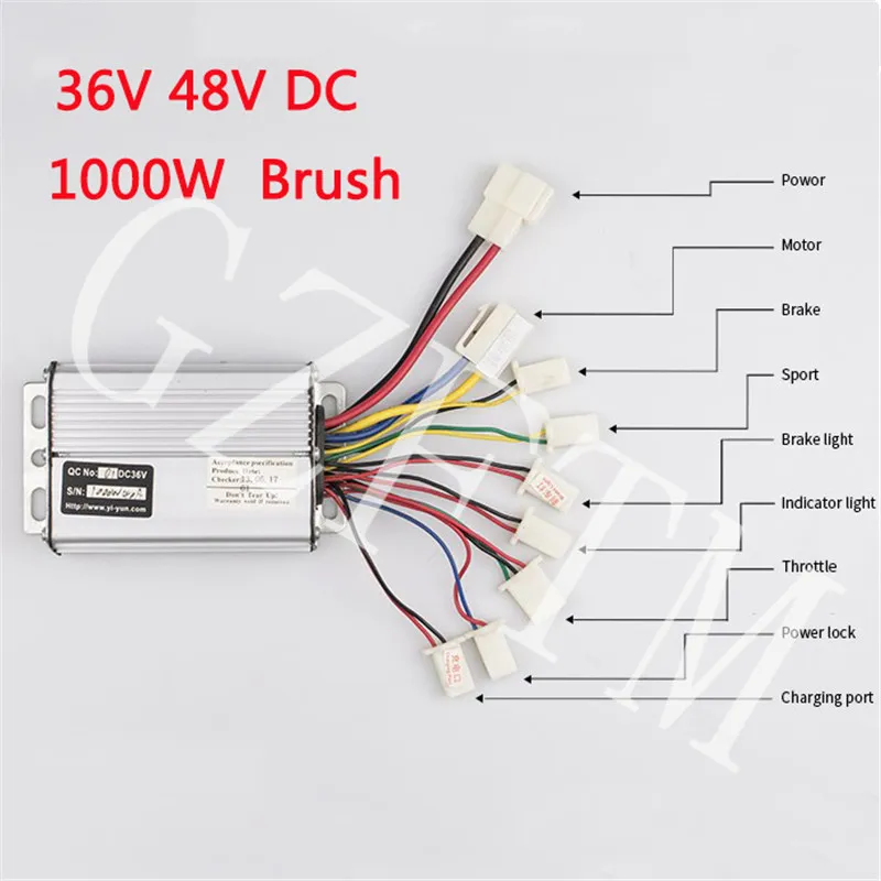 36V 48V 1000W 30A DC가있는 전기 자전거 컨트롤러 E 자전거 스쿠터 스케이트 보드 부품 맞춤 배터리 모터 엔진 부분