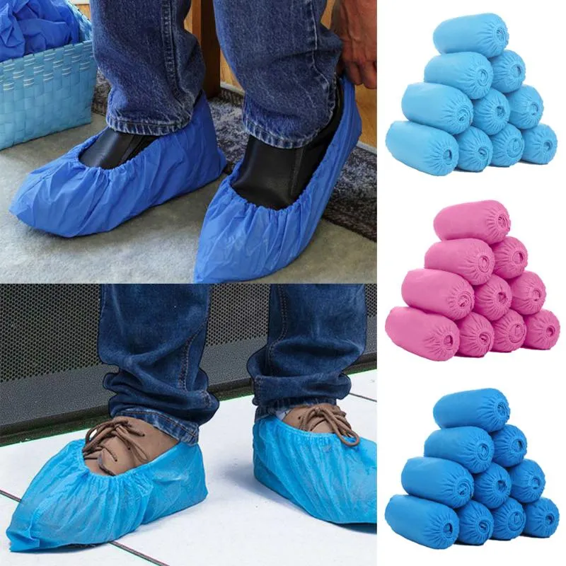 Roupas de proteção 200pcs capa de sapato descartável Sapatos de segurança não deslizantes de pó Terno de limpeza grossa Overshoes