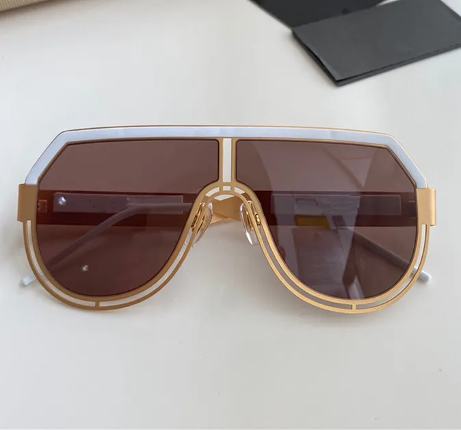 new men sunglasses 2231 fashion big oval sunglasses coating grey and brown lens metal frame color plated frame UV400 lens top quality
