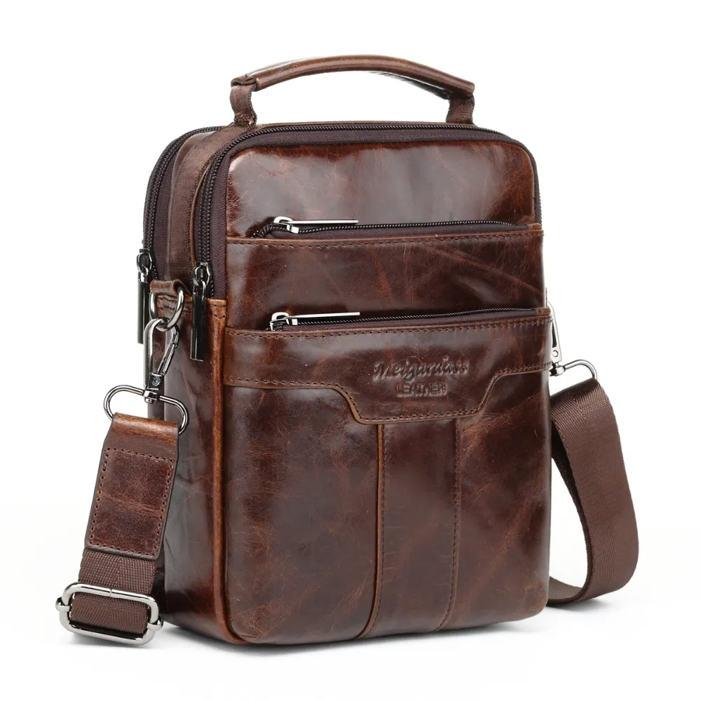 MEIGARDASS new style male genuine leather handbag man bag crossbody shoulder bag small Casual messenger bags for men cowhide
