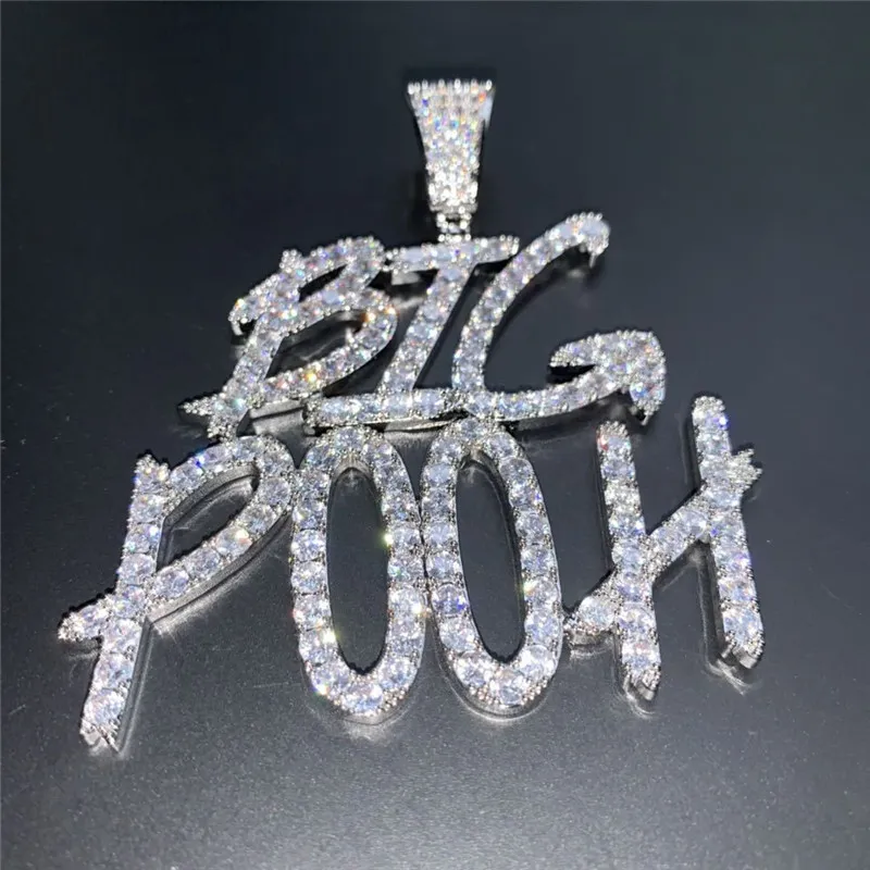Guld Silver Färger CZ Diamond Iced Out Letter Custom Name Halsband för kvinnor Män med gratis 24 tums repkedja