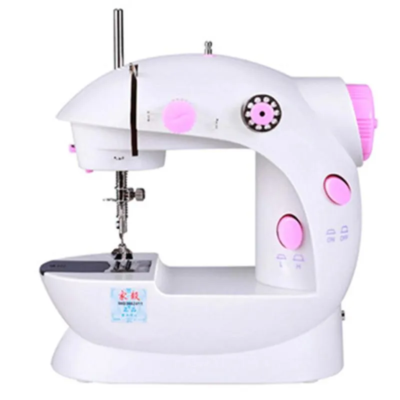 Portable Electric Sewing Machine Pink Mini Handhållen användbar ABS Symaskin Small Single Needle Home Desktop Automatic1233x