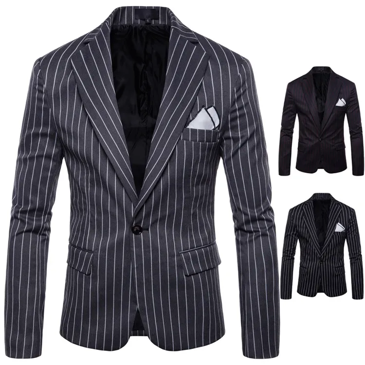 M-4XL Printemps Automne Rayé Design blazer unique hommes blazers hommes blazer veste slim fit jaqueta Costume De Mode hommes Manteaux Casual J181114