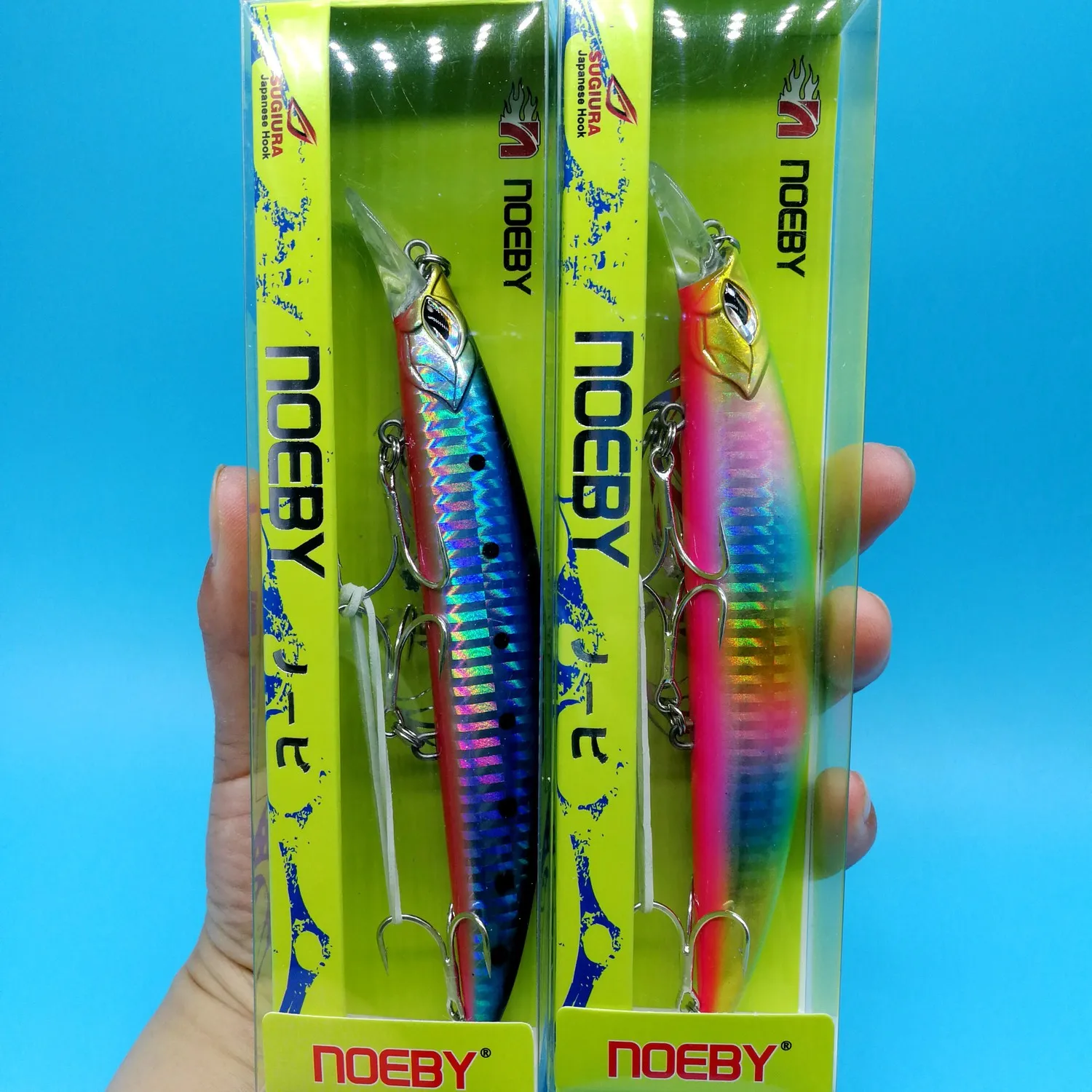 NOEBY 2 Peças 2019 NOVA Isca de Pesca de Minnow Flutuante 23g/130mm 4 cores Profundidade 0-1,5m Wobbler Isca Difícil Pesca em Água Salgada Equipamento T200602