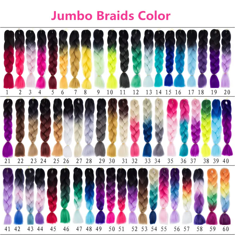 Jumbo-Flechthaar, synthetische dreifarbige Häkelhaarverlängerungen, JUMBO BRAIDS, Bulk-Verlängerung, cheveux, 24-Zoll-Ombre-Box-Zöpfe, malaysisches Haar