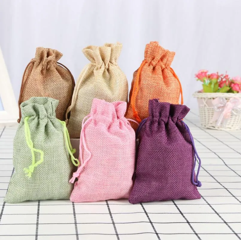 New Burlap Jute Gifts Bags For Christmas Plain Vintage Wedding Xmas Party Favor Candy Gift Package Wrap Bags LX7093