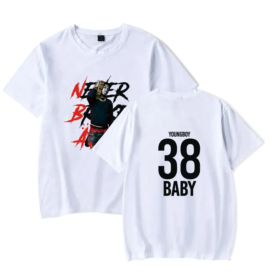 2019 Youngboy bröt aldrig igen High Street White T Shirt Sommar Klassisk Kortärmad T-shirt Män / Kvinnor Casual Design Toppar Cy200515