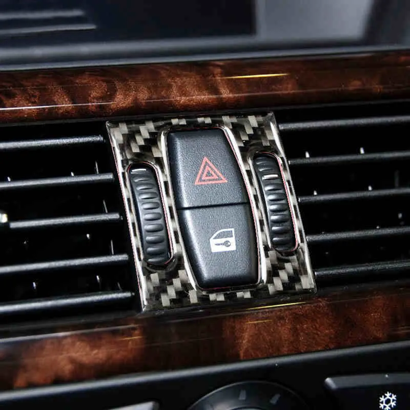 Cobertura de ar condicionado de fibra de carbono desabafar guarnição interior tira interior painel decorativo tira adesivo para BMW 5 Série E60 F10 Acessórios