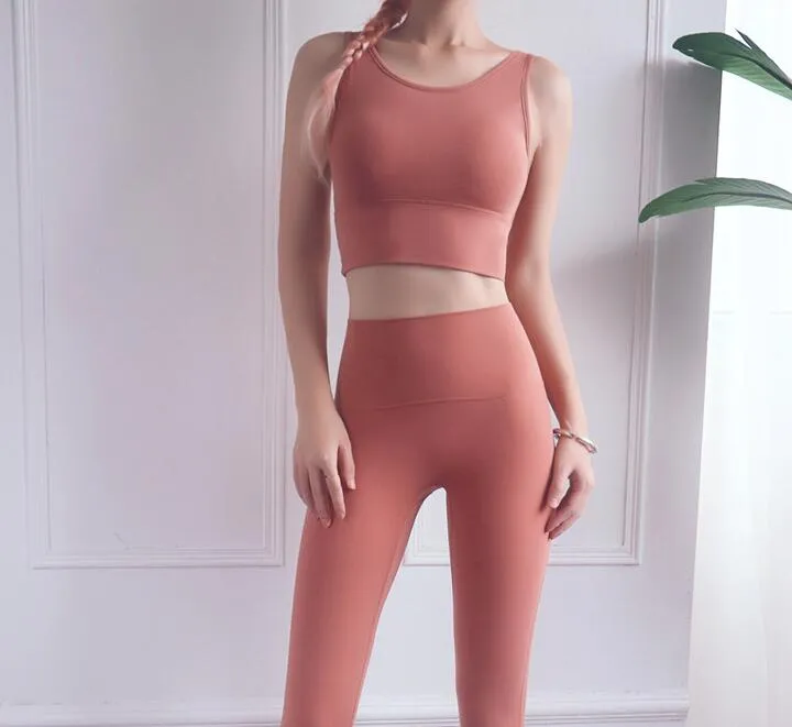 Fashion Yoga Set Gym Workout Clothing for Women Modal Fitness Clothes Sportwear Suits Sport Bra and Leggings Set