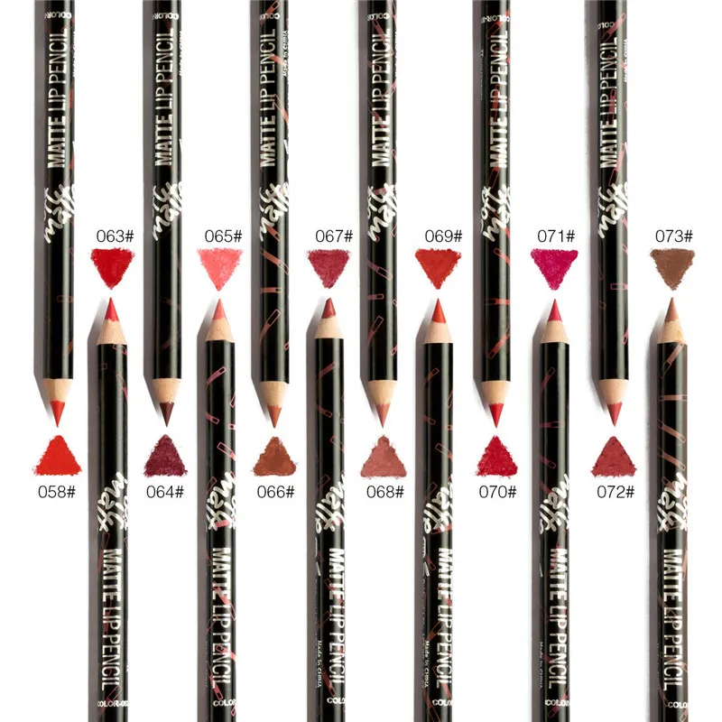 Menow 12 цветов / Set Водонепроницаемый Sexy Matte Lip Придерживайтесь Lipliner Продолжительный Lip Liner Pencil красоты Макияж Набор инструментов