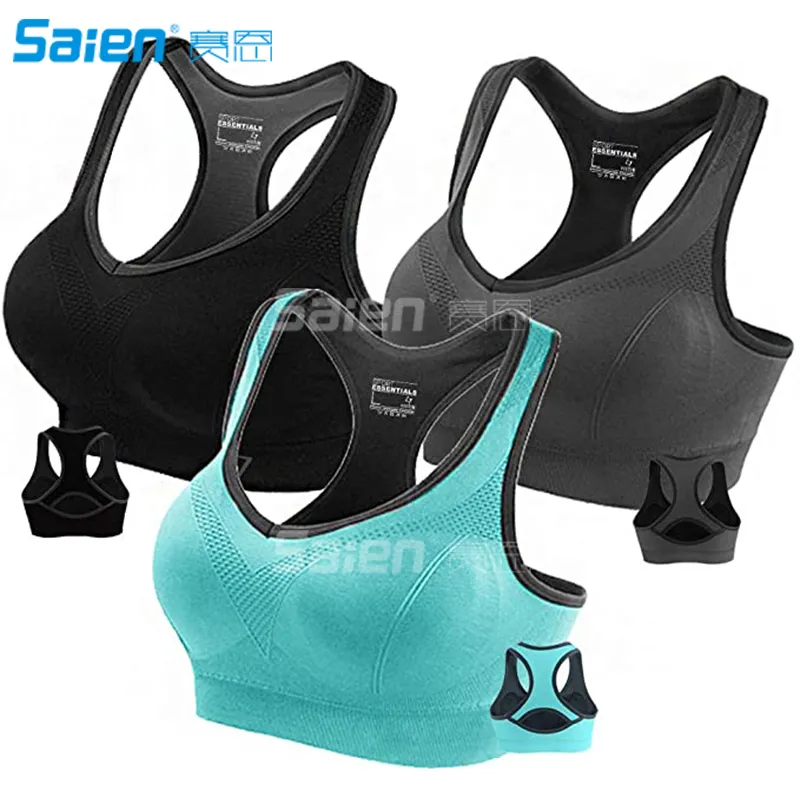 Racerback Sports Bras för Kvinnor - Padded Seamless High Impact Support till Yoga Gym Workout Fitness