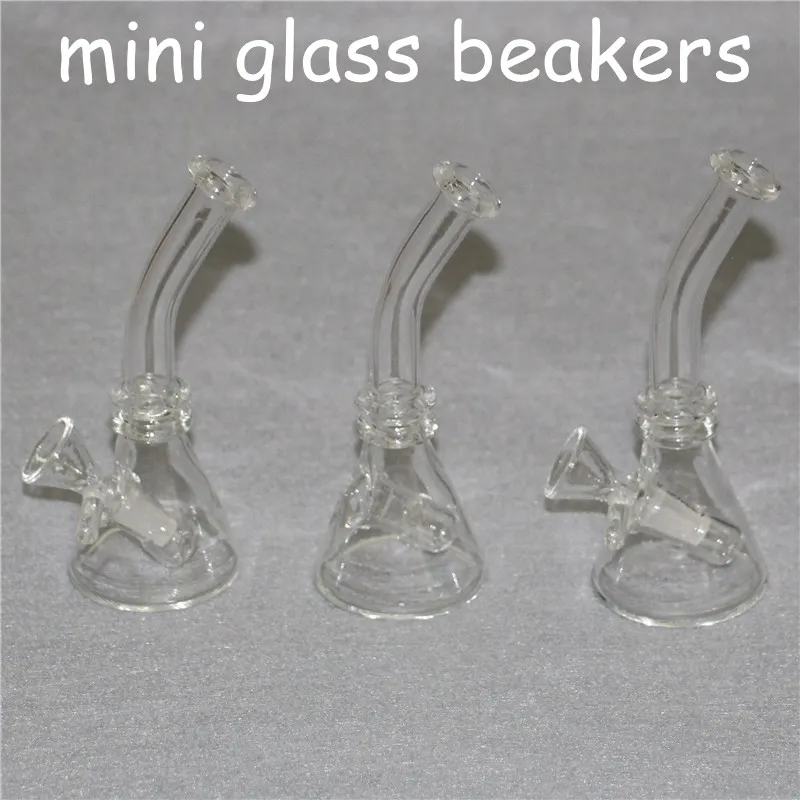 10mm Kvinna Mini Glas Bong Hookahs Vattenrör Pyrex Oil Rigs Glassbong Tjock Recycler DAB Rig för rökning