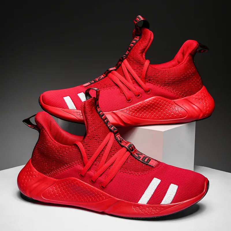 Mens red hotsell designer trainers