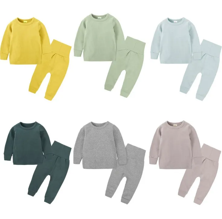 2 pezzi / set set di biancheria intima per bambini ragazzi e ragazze pigiami per bambini in cotone che fondo pigiami per bambini set di abbigliamento pantaloni camicia abbigliamento per il tempo libero per bambini